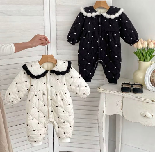 Polka Puff Quilted Romper