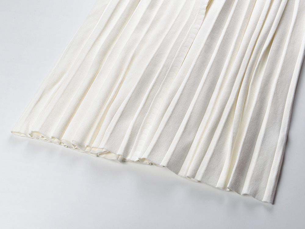 White Pearl Button Flow Dress