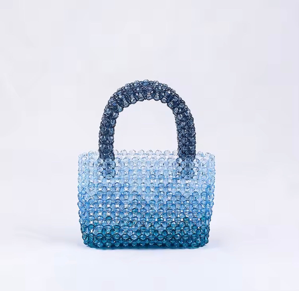 Blue Gradient Beaded Mini Bag