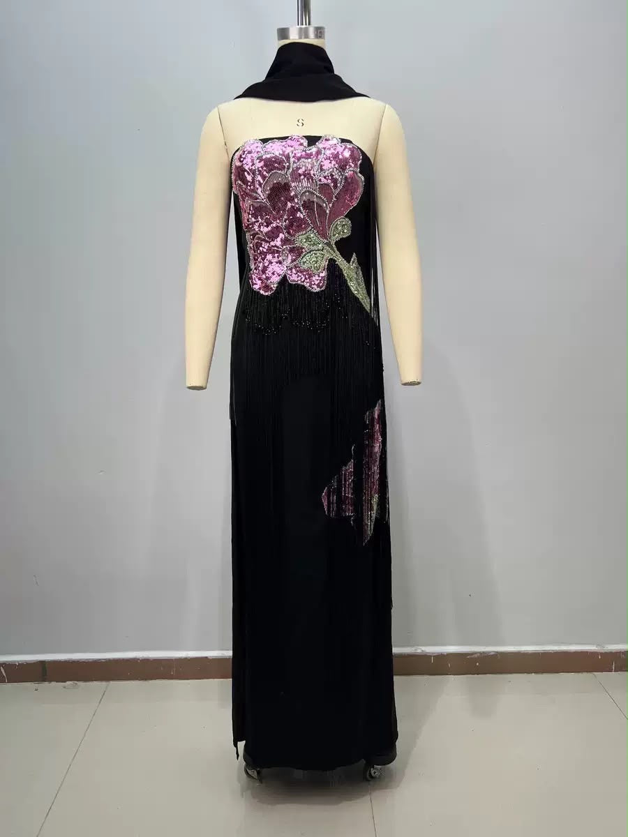 Orchid Noir Embellished Gown
