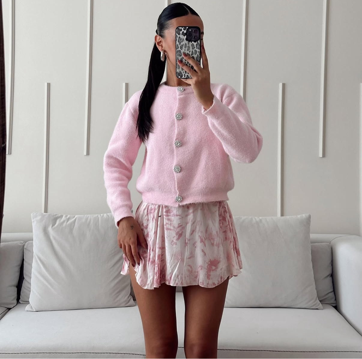 Frosted Bloom Crystal Cardigan