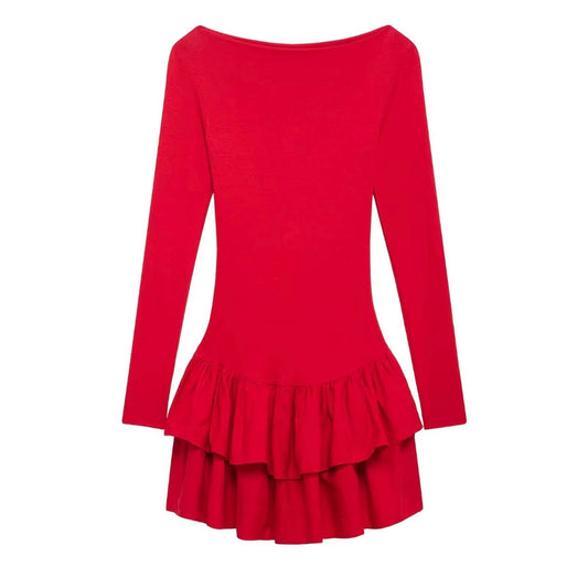 Long Sleeve Ruffled Mini Dress