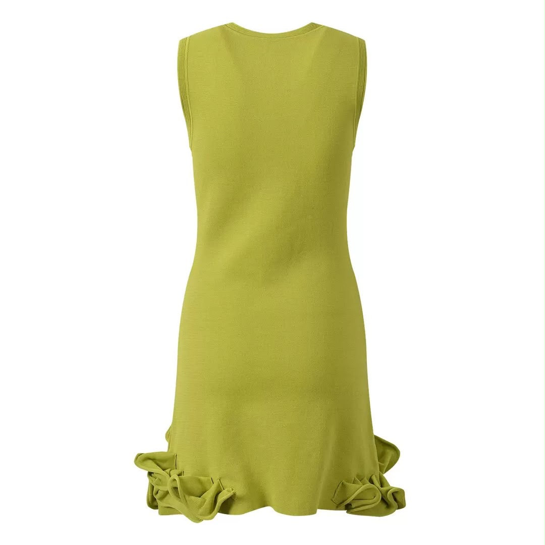 Rosette Hem Knit Dress