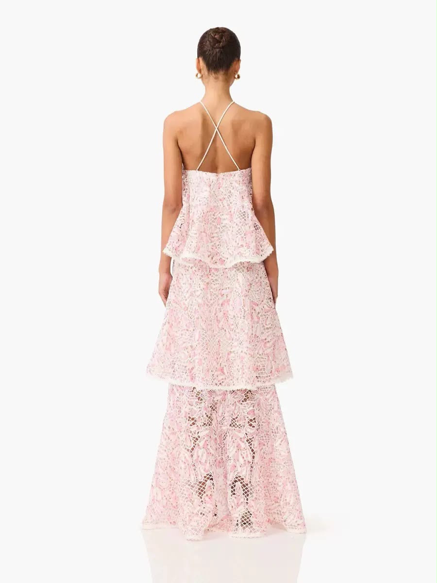 Bloom Cascade Lace Maxi Dress