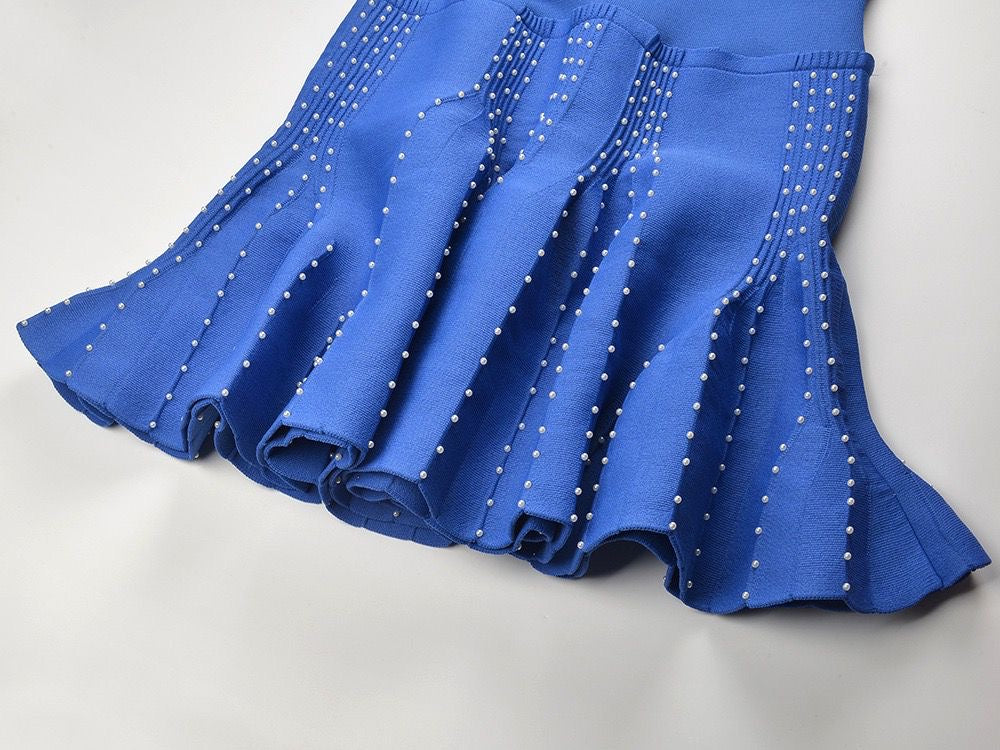Sapphire Studded Flare Dress