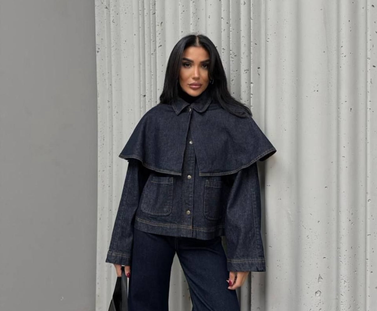 Midnight Cape Denim Jacket