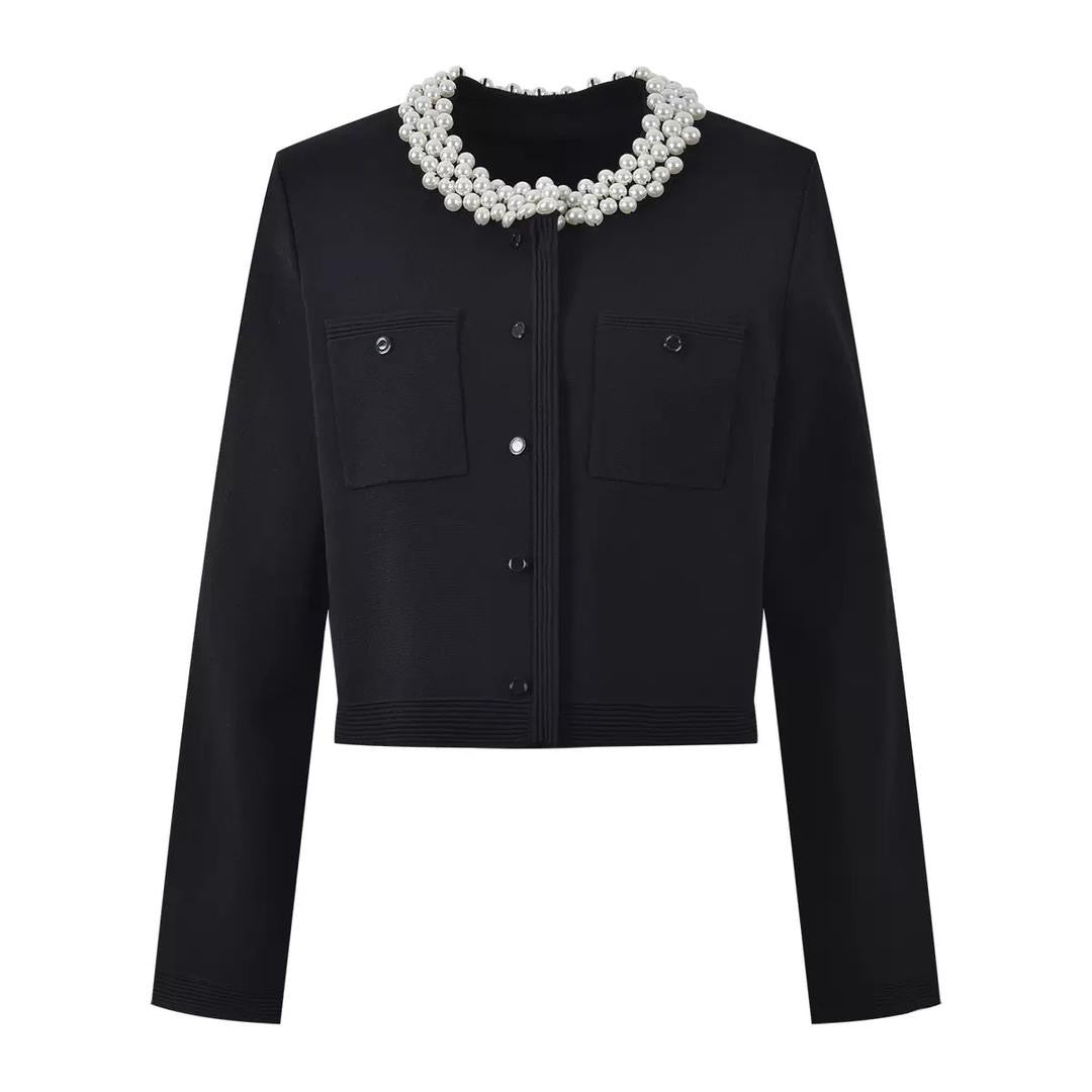 Royale Perle Cropped Cardigan