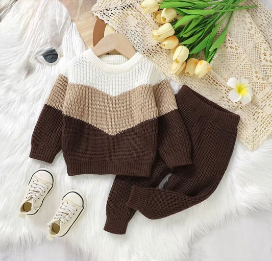 Chevron Colorblock Knit Set