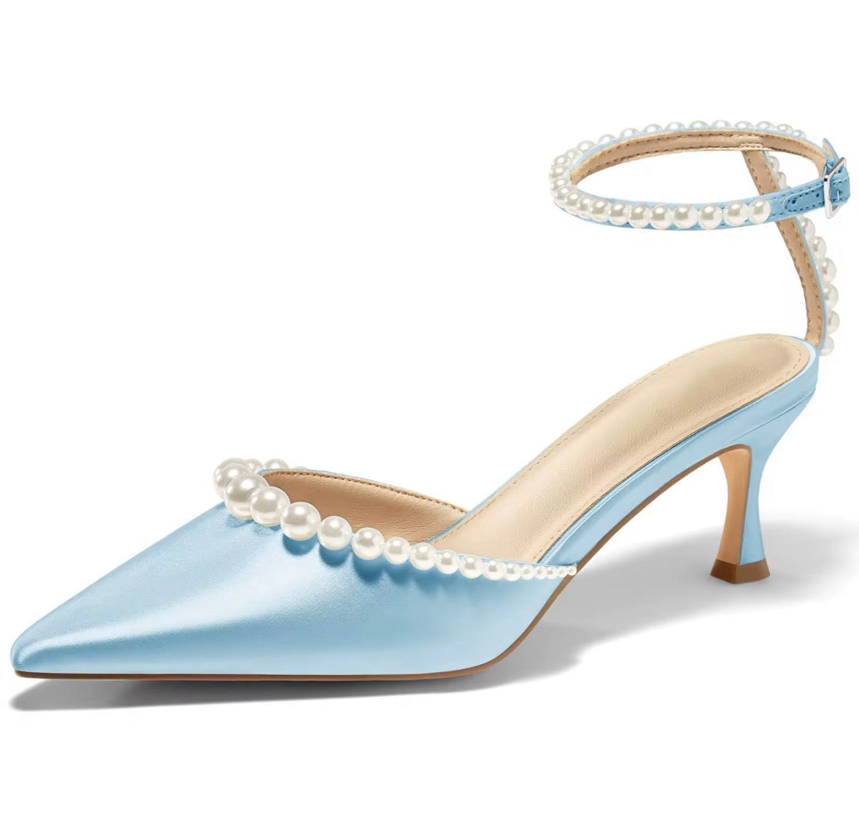 Pearl Strap Pointed Heels
