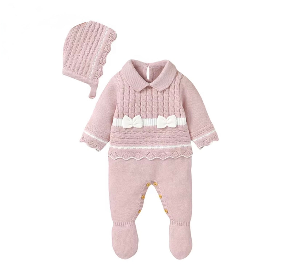 Little Bow Knitted Baby Romper