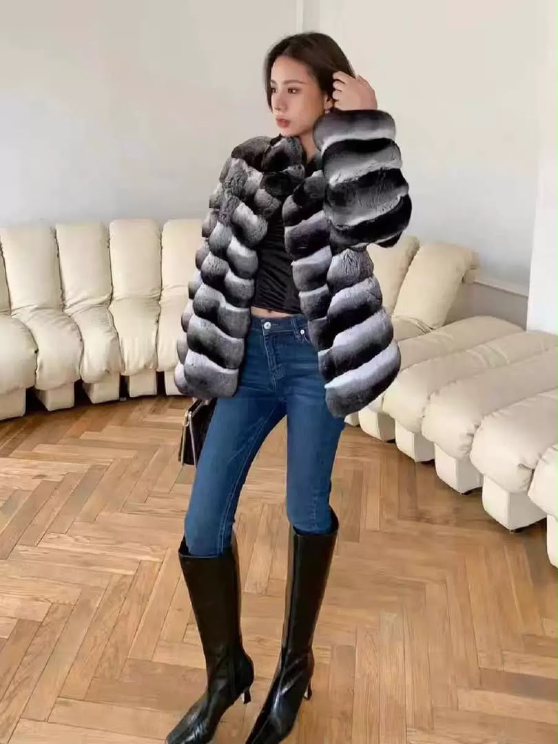 Chinchilla Ombre Faux Fur Jacket