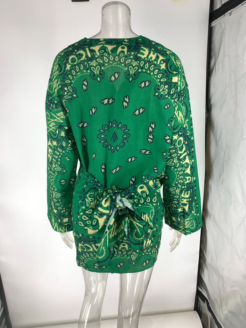 Emerald Bandana Print Wrap Set