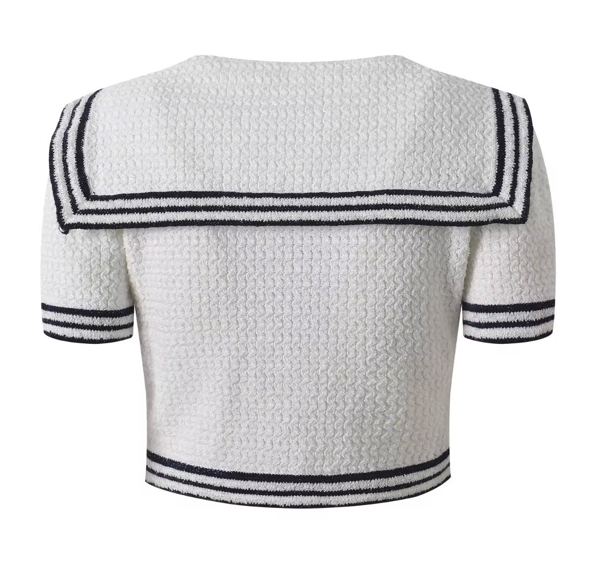Nautical Stripe Button Top & Mini Skirt Set