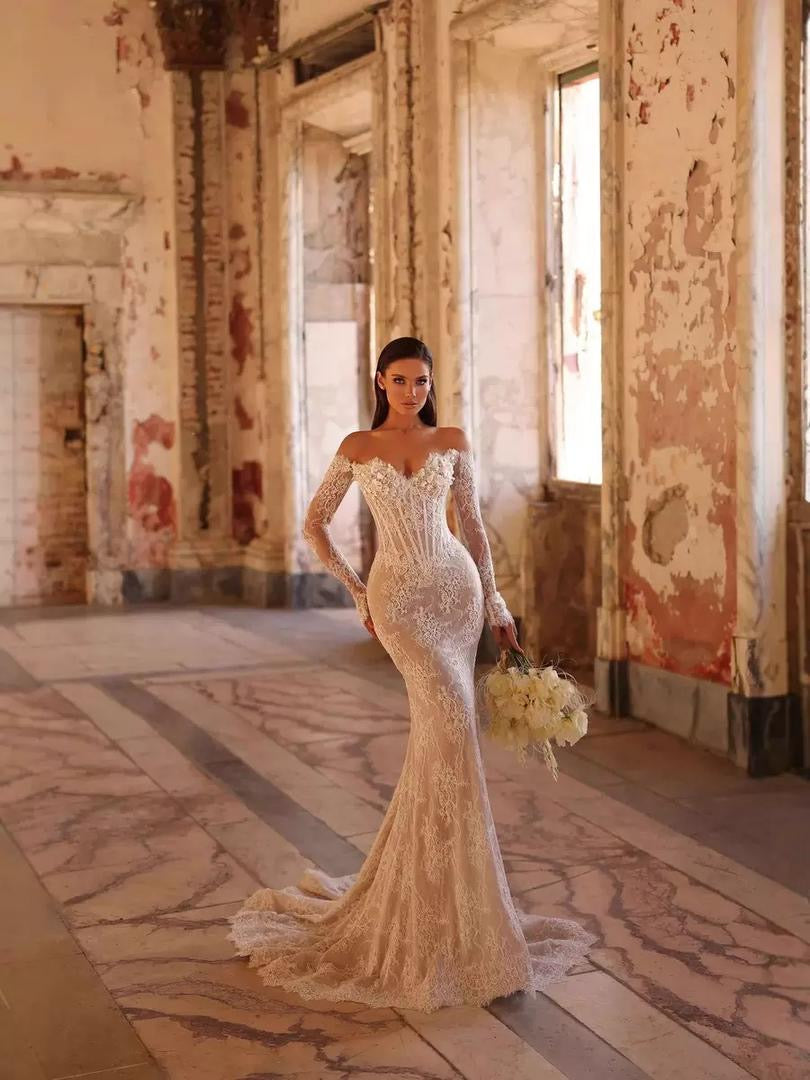 Evelisse Off-Shoulder Lace Corset Dress