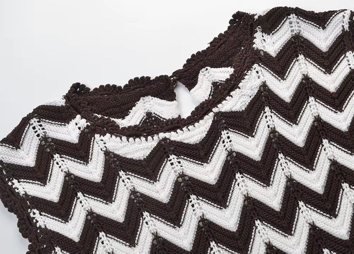 Monochrome Zigzag Knit Set