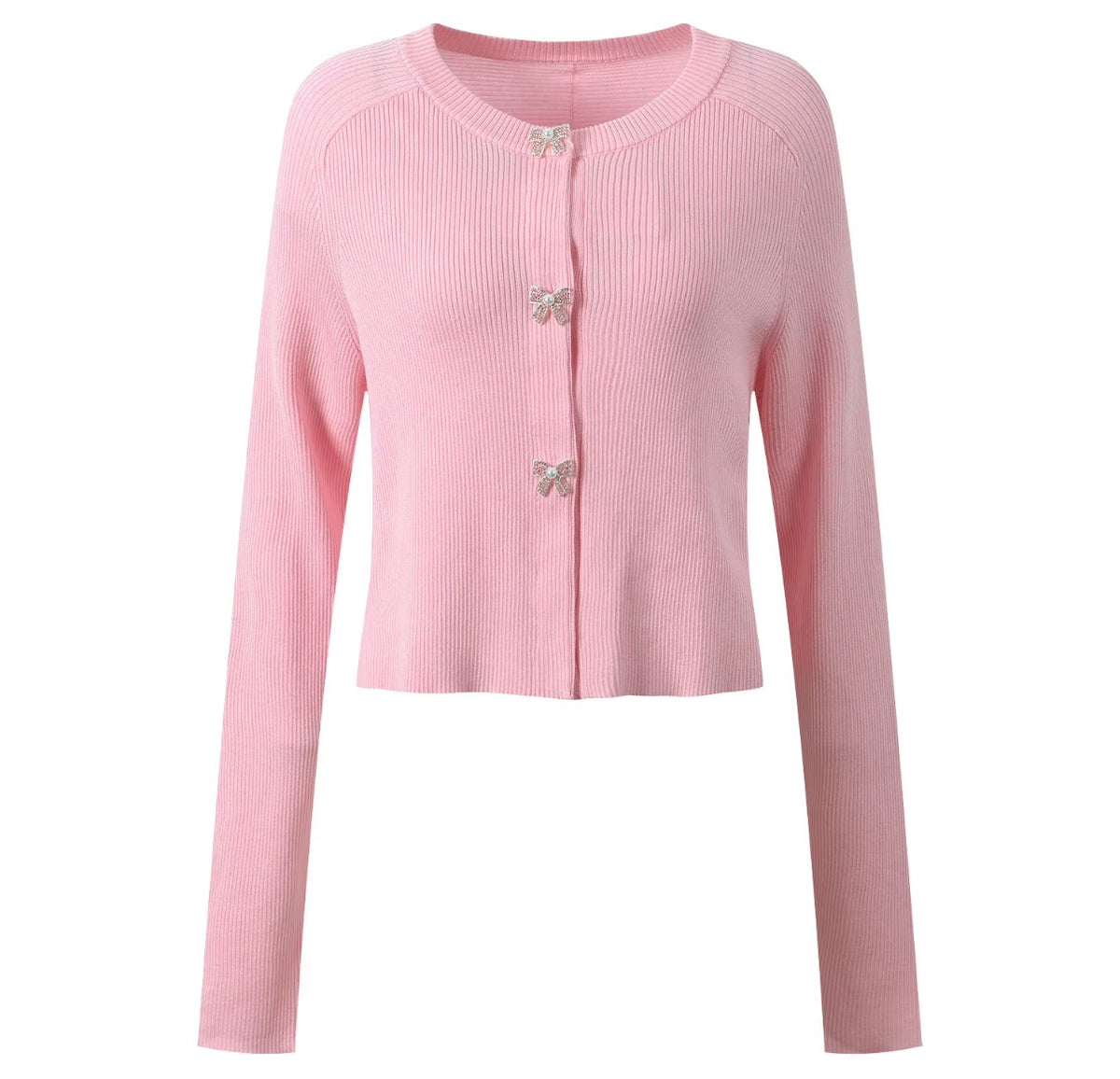 Crystal Bow Knit Cardigan