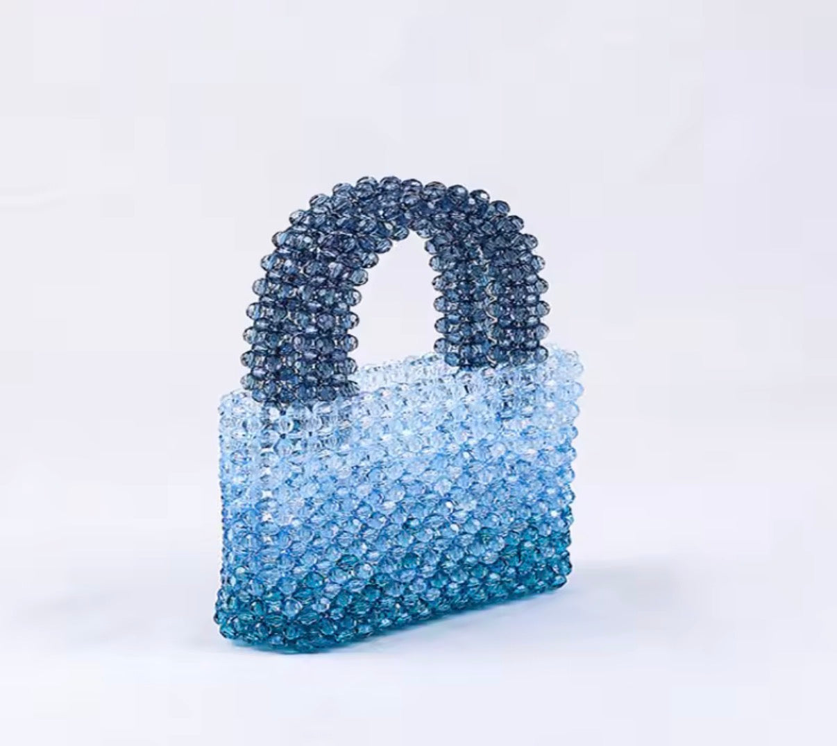 Blue Gradient Beaded Mini Bag