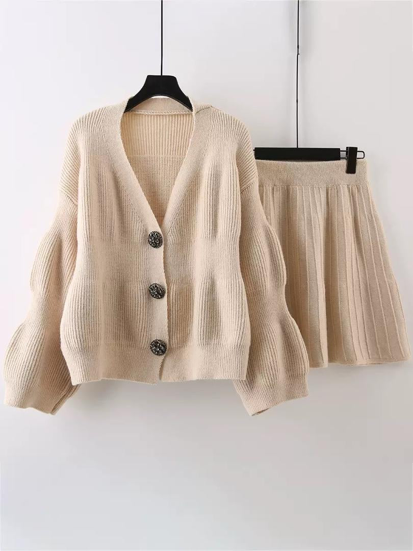 Élise Buttoned Knit Set