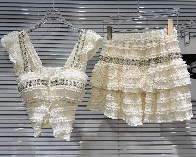 Ruffle Lace Two-Piece Set