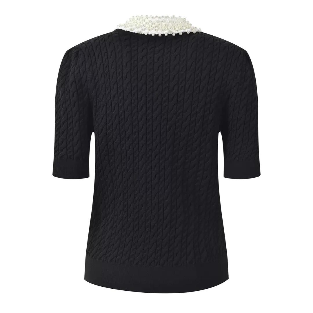 Pearl Noir Knit Top