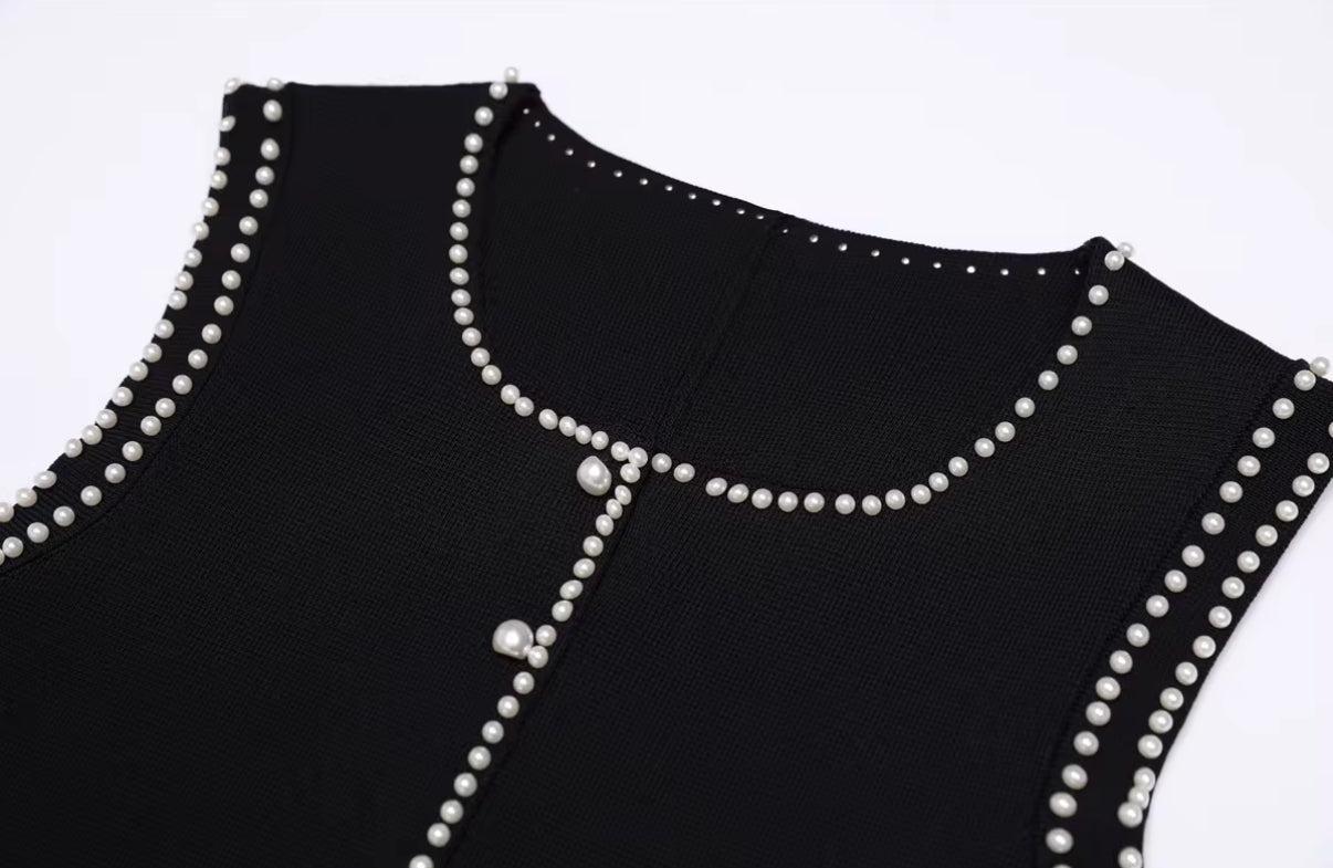 Pearl Trim Maxi Dress