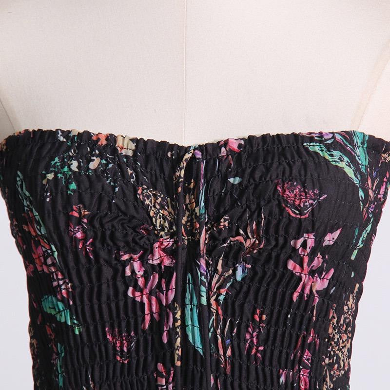 Midnight Tropic Ruffle Mini Dress