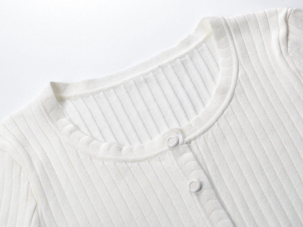 White Pearl Button Flow Dress