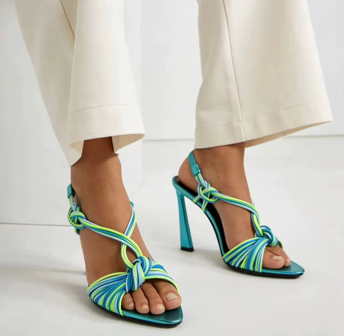 Neon Knot Heels