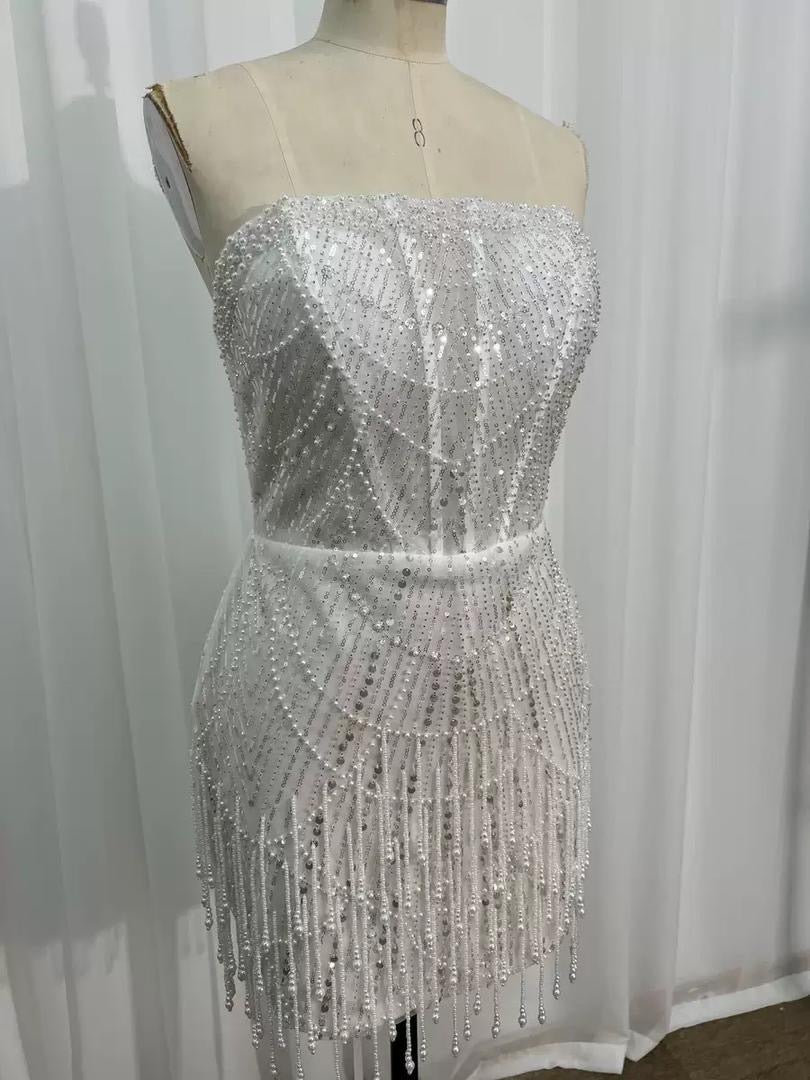 Beaded Fringe Mini Dress