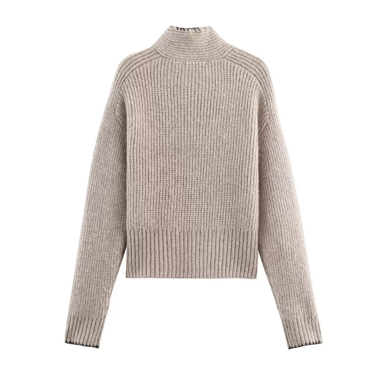 Contrast Bow Knit Sweater