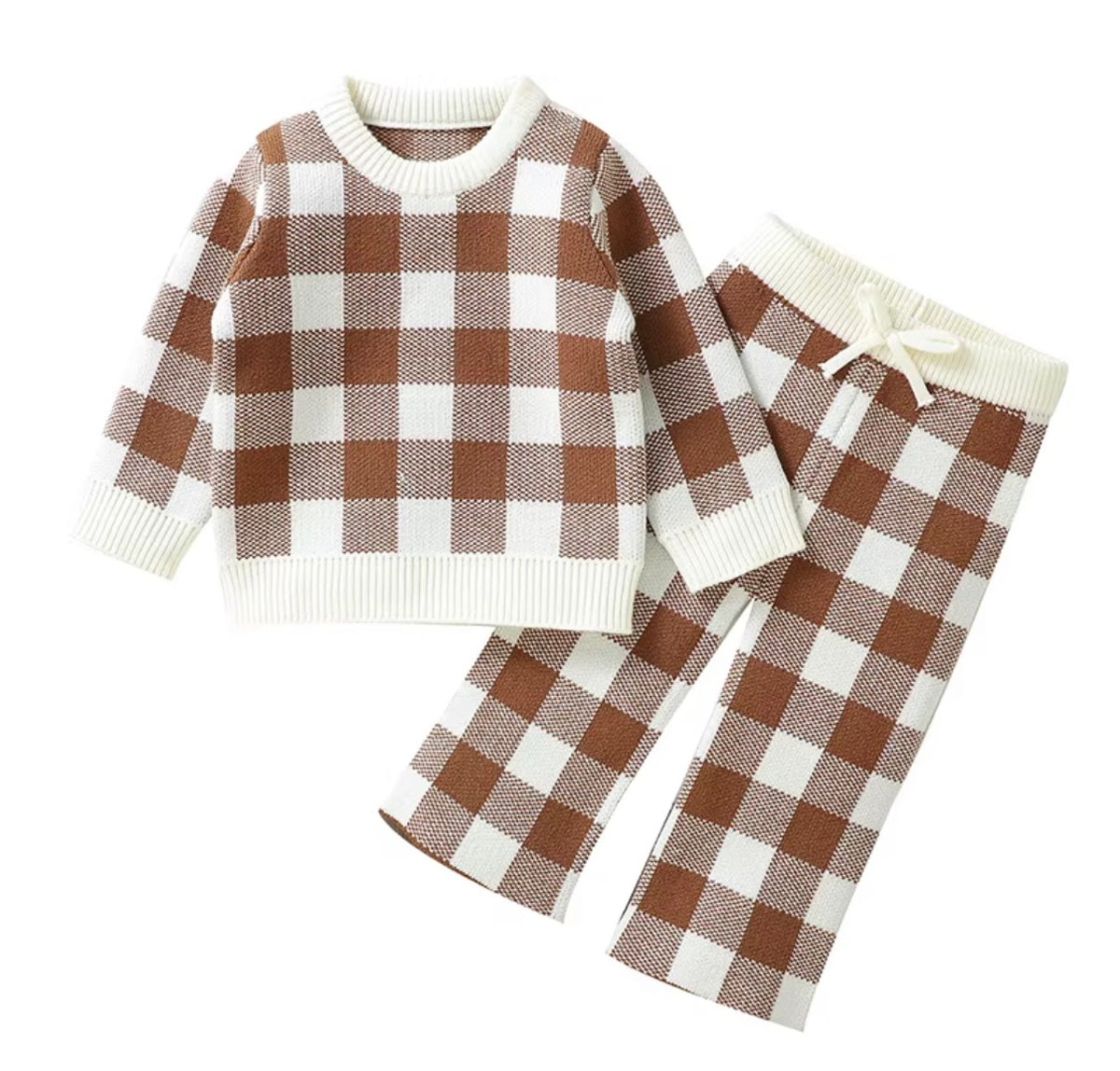 Checkered Cozy Knit Set