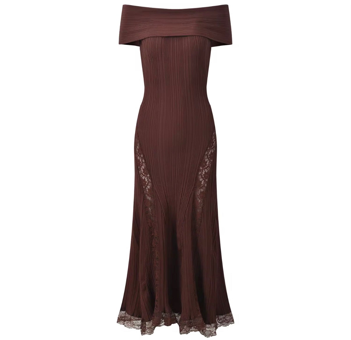 Mocha Lace Illusion Gown