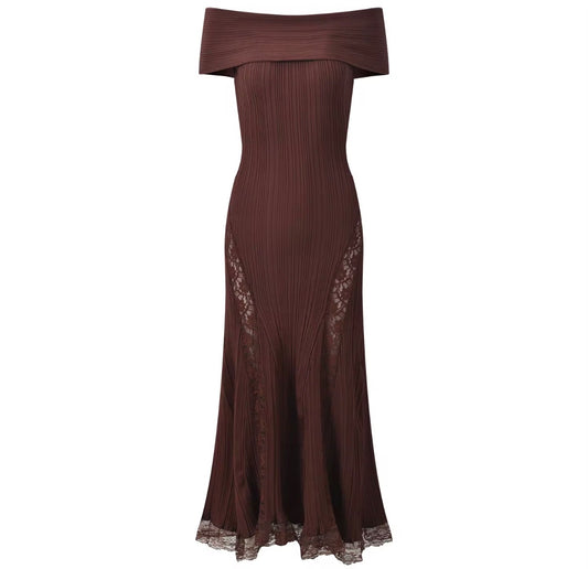 Mocha Lace Illusion Gown