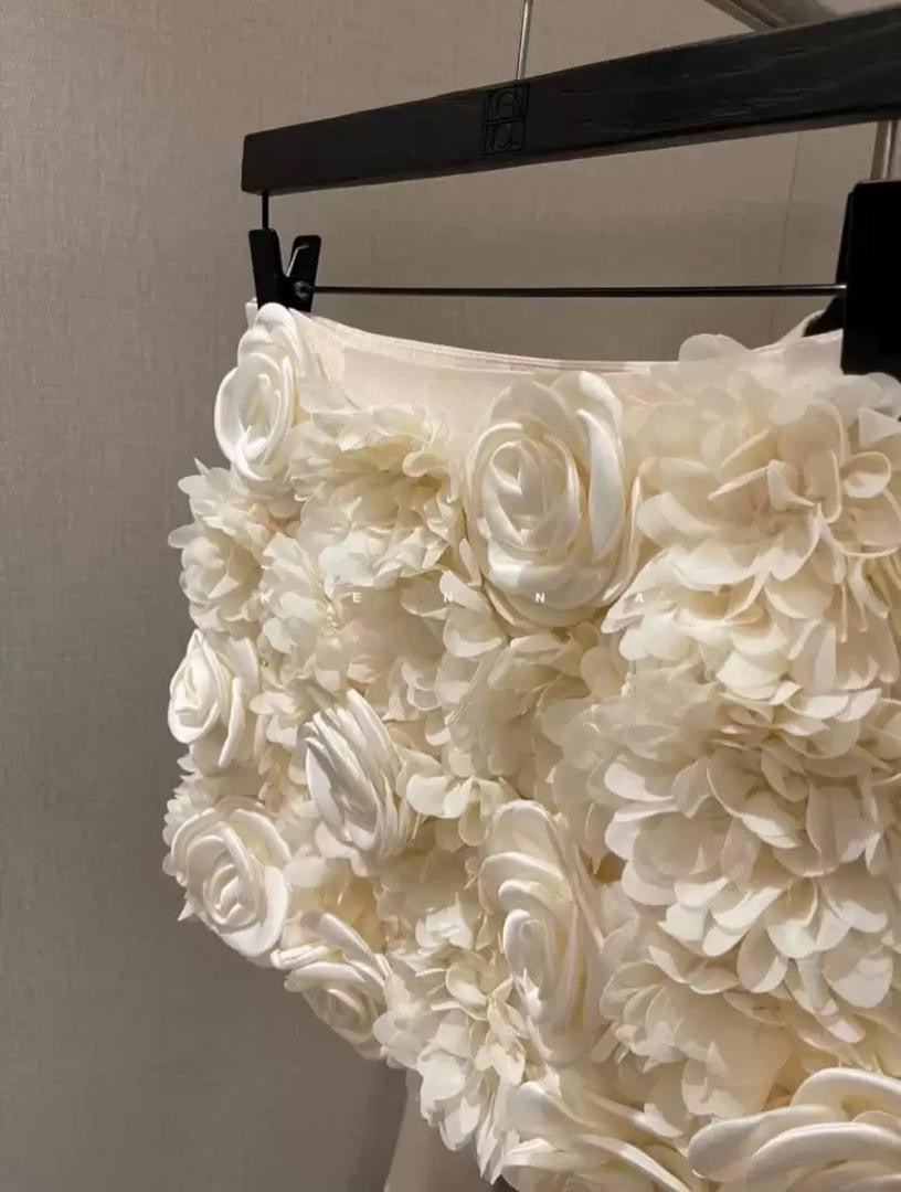 3D Floral Embellished Mini Skirt
