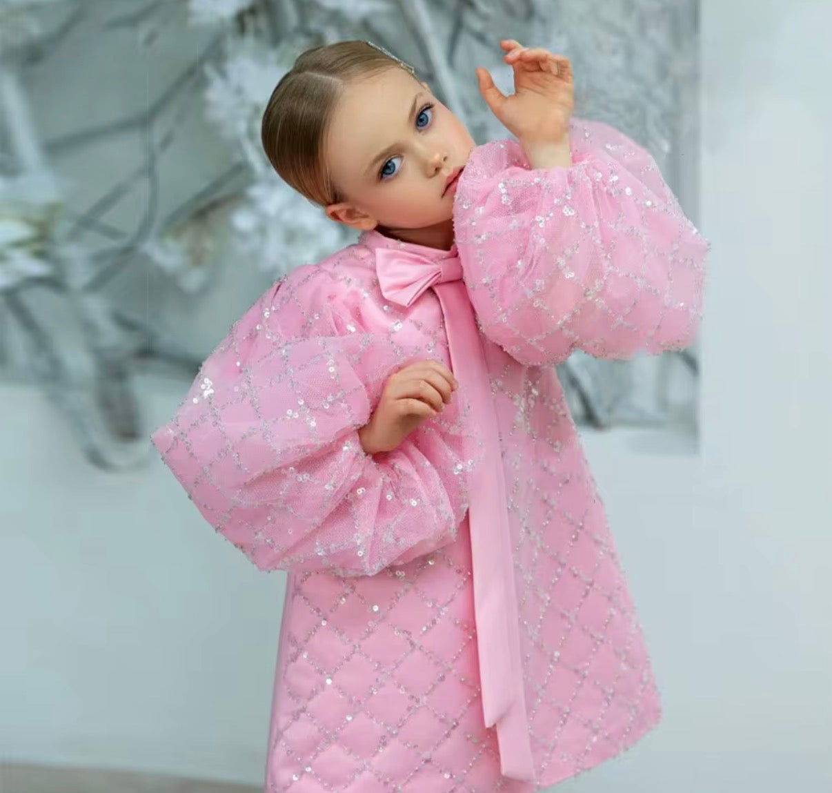Blush Sparkle Bow Dress