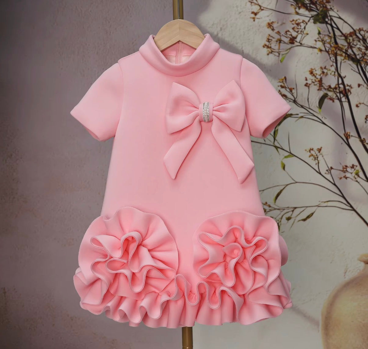 Ruffle Rose Bow Dress