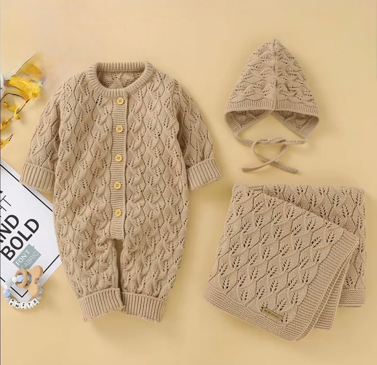 Willow Knit Baby Romper Set
