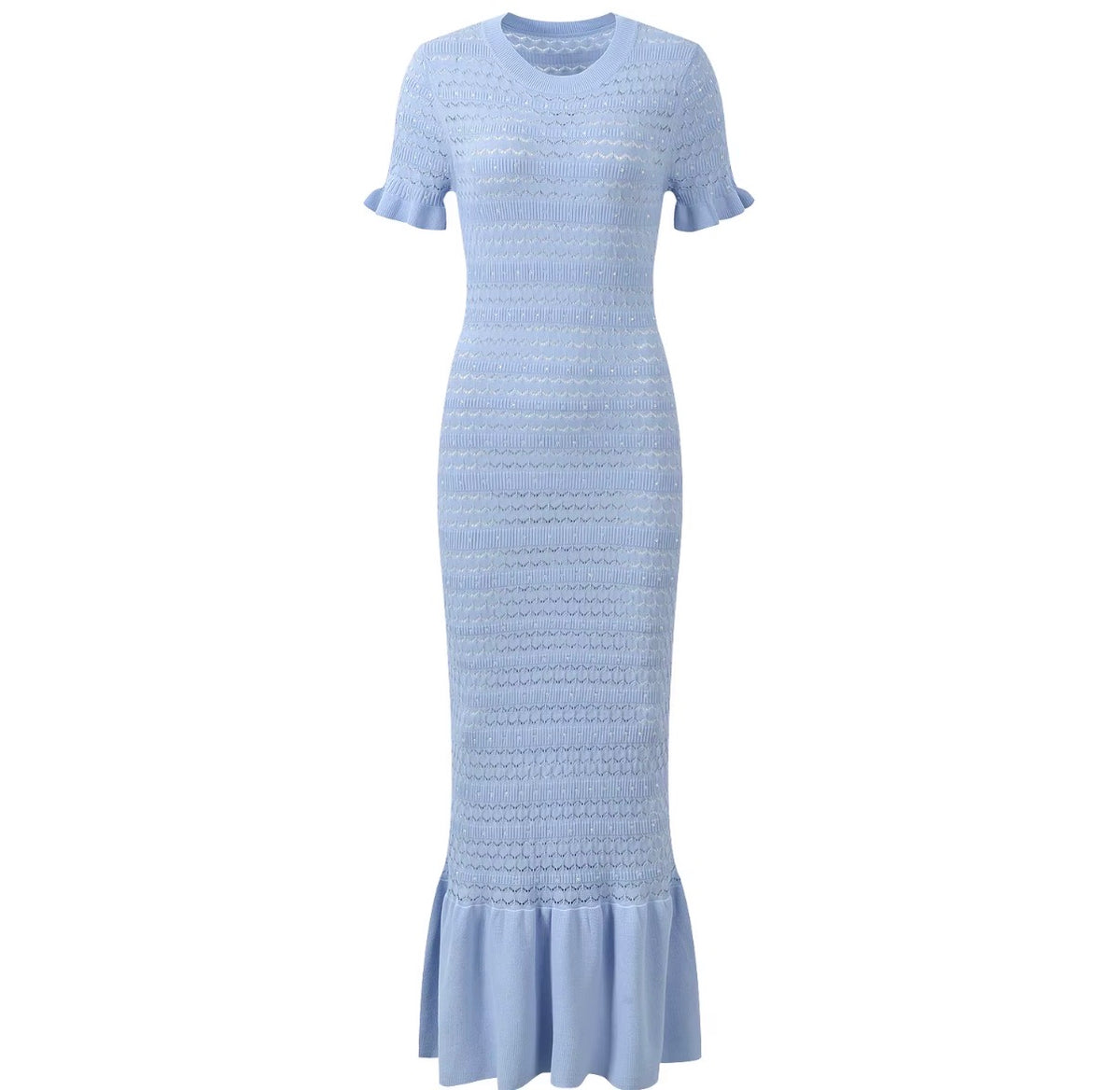 Crystal Knit Mermaid Maxi Dress