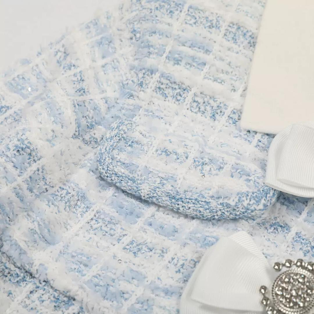 Parisian Bow-Tweed Mini Dress