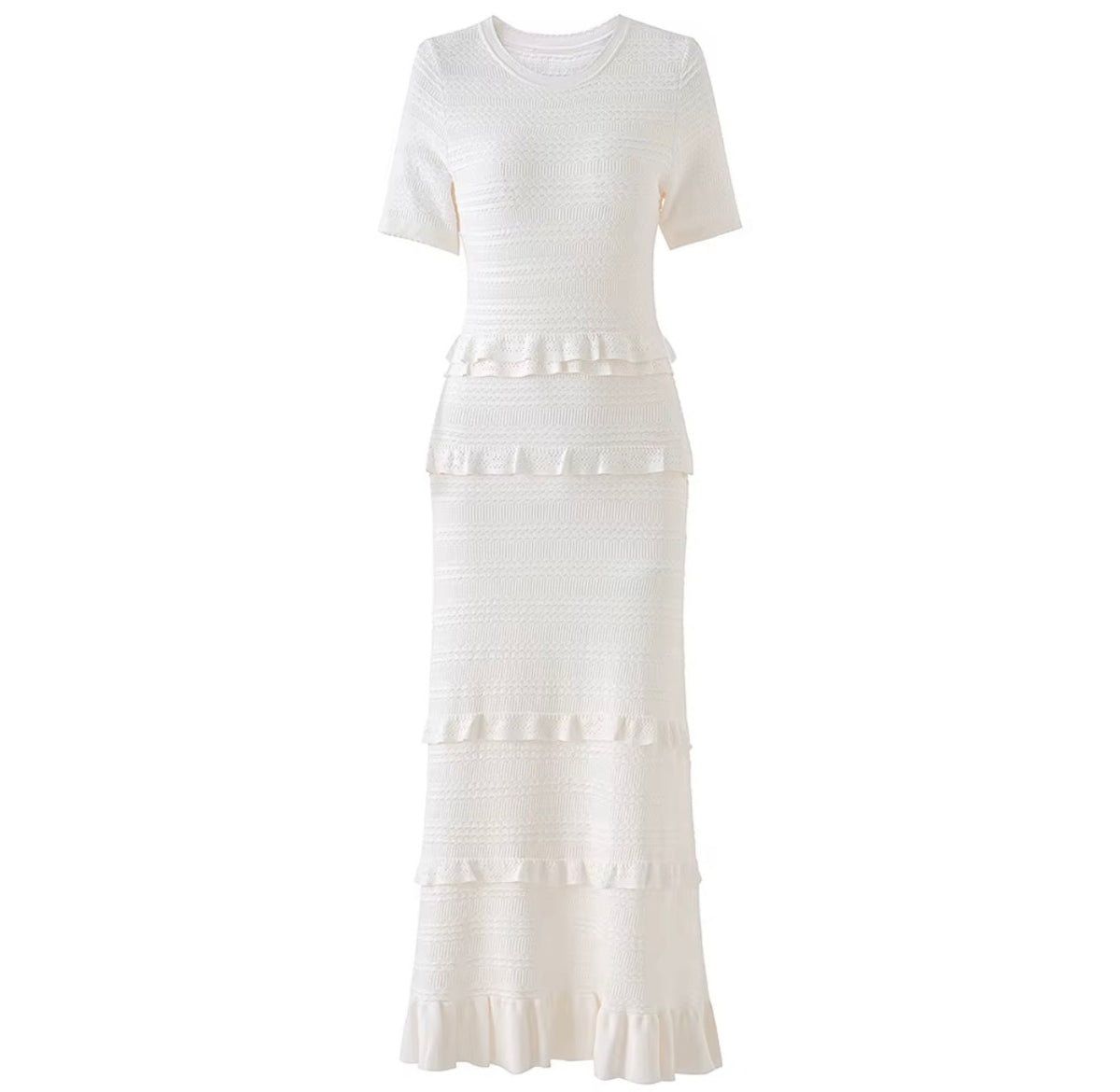 Ruffle Knit Maxi Dress