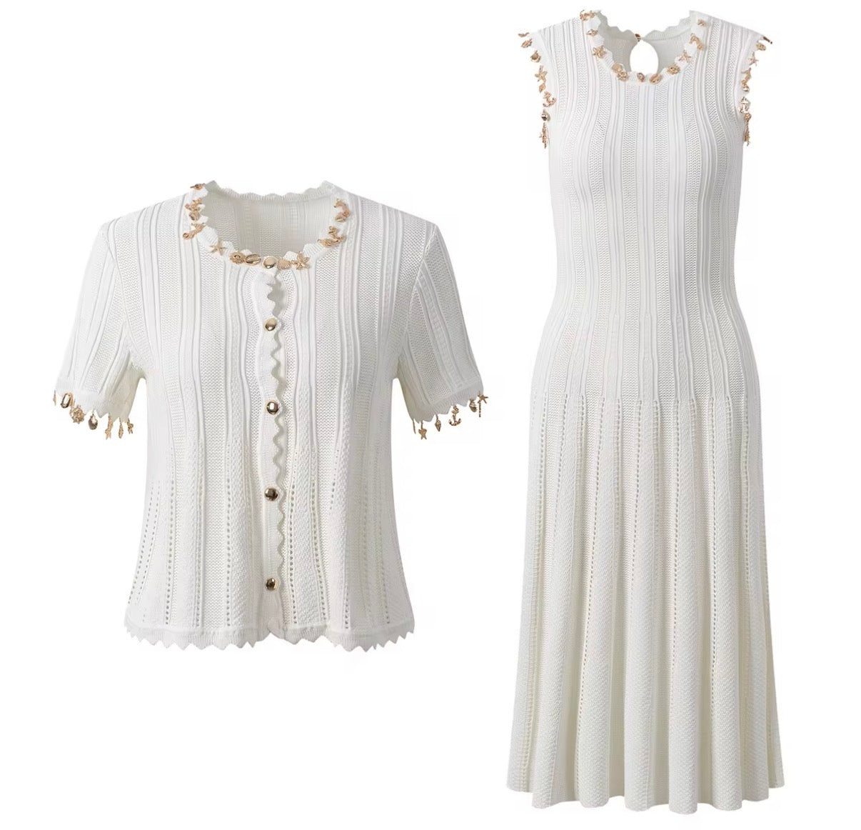 Seashell Charm Knit Set