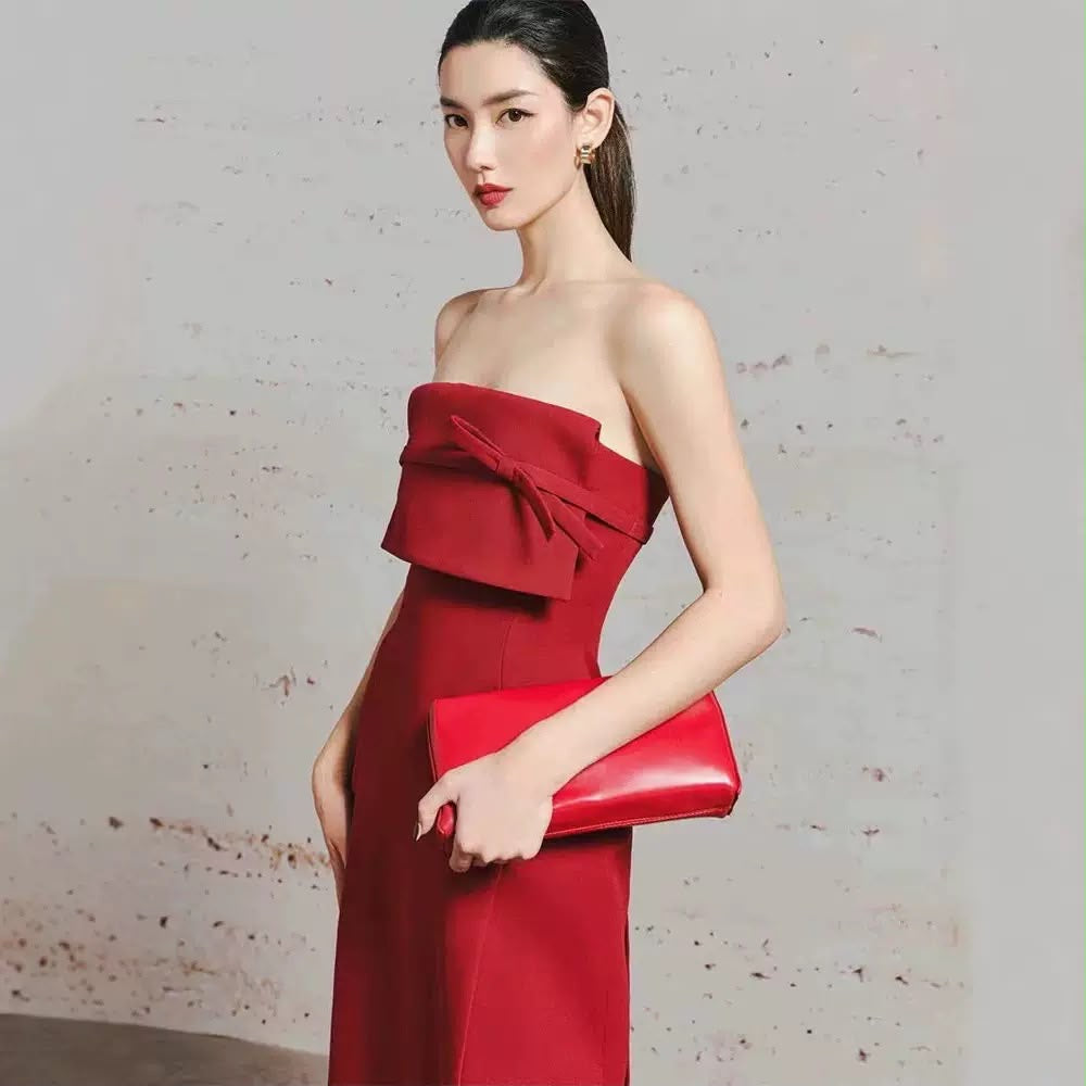 Scarlet Bow Elegance Gown