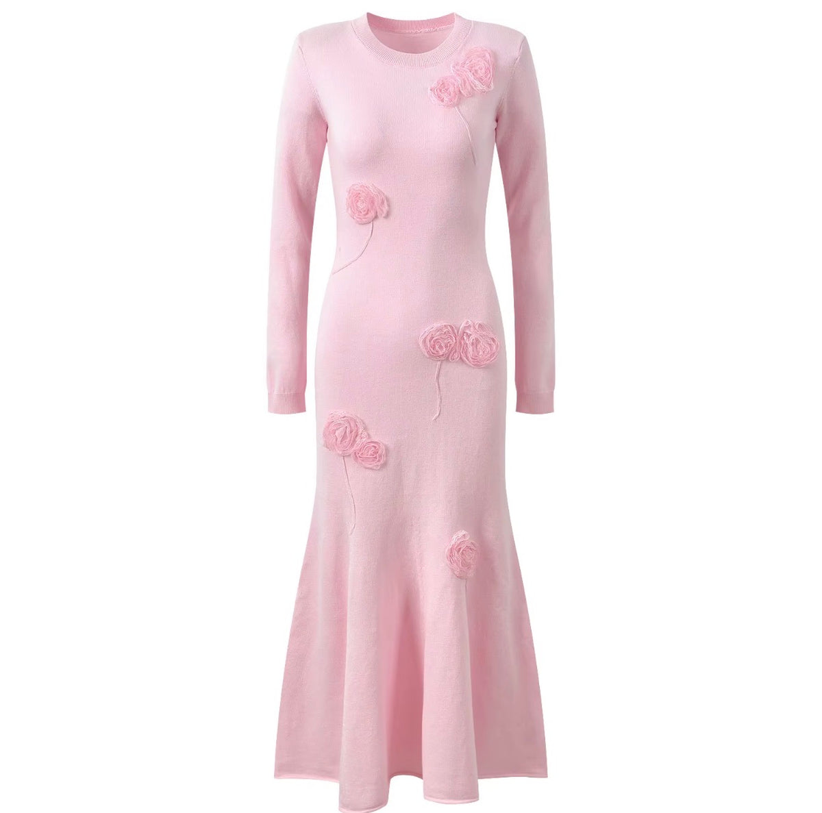 Rosalie 3D Floral Knit Maxi Dress