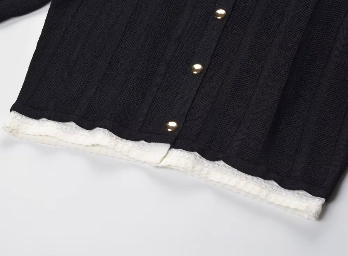Skyla Gold Button Knit Cardigan