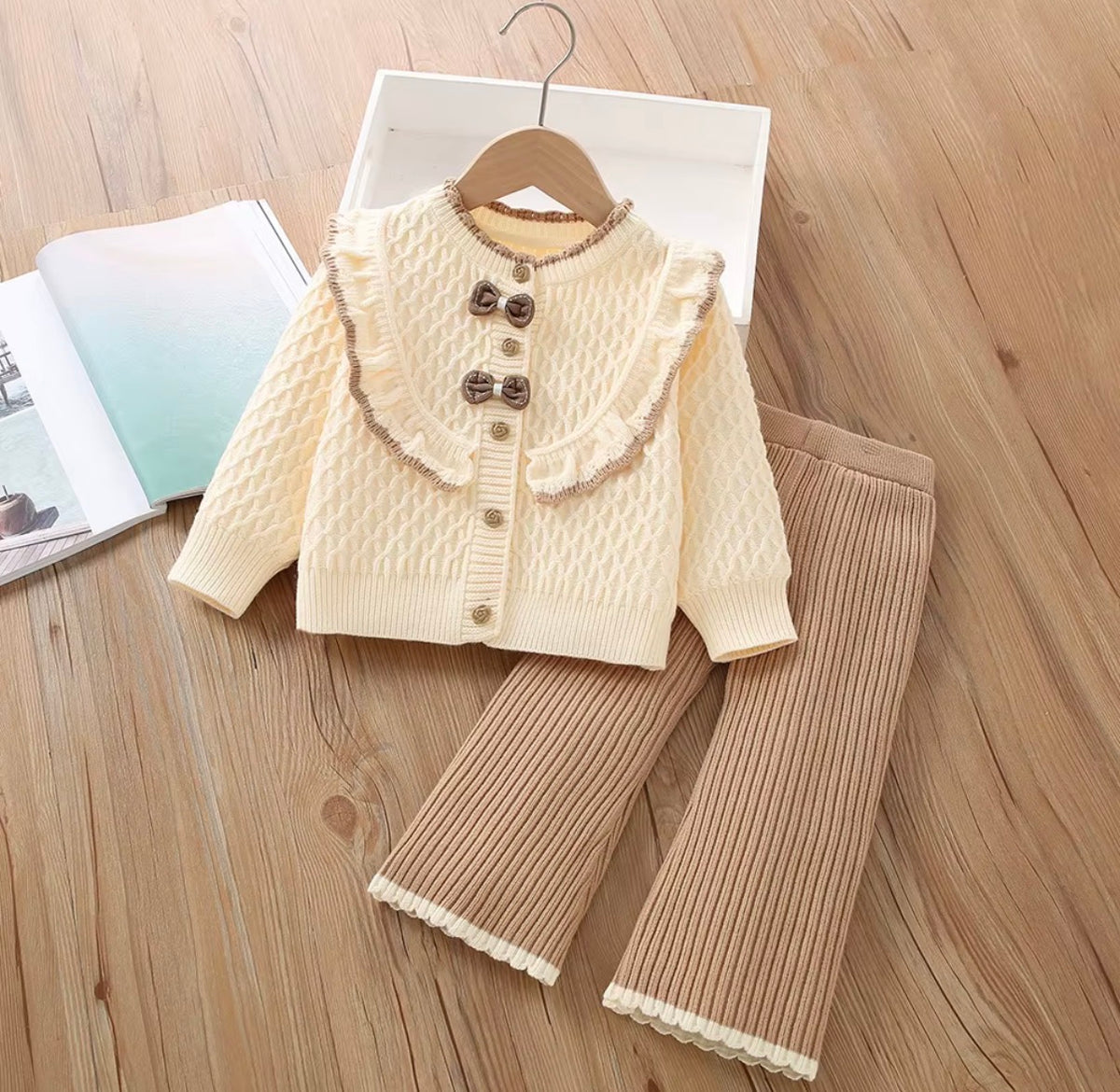 Bow Ruffle Knit Set