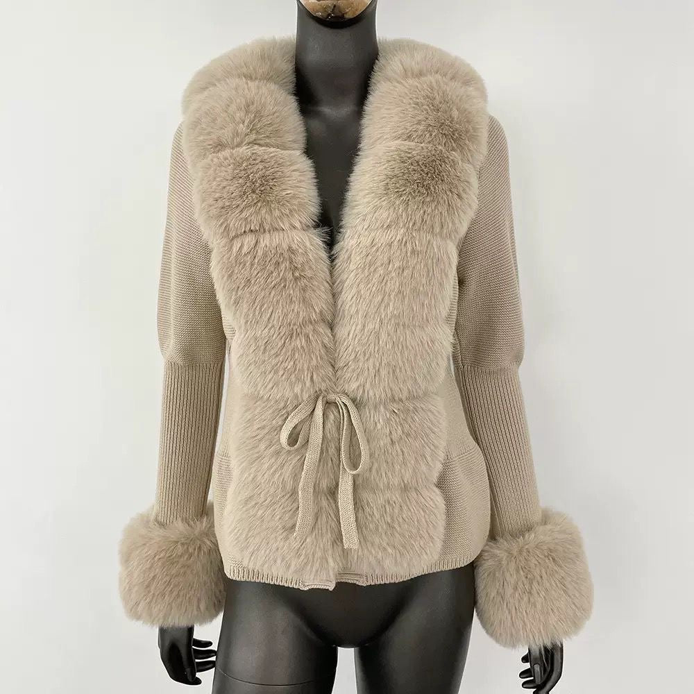 Winter Royale Knit Fur Cardigan