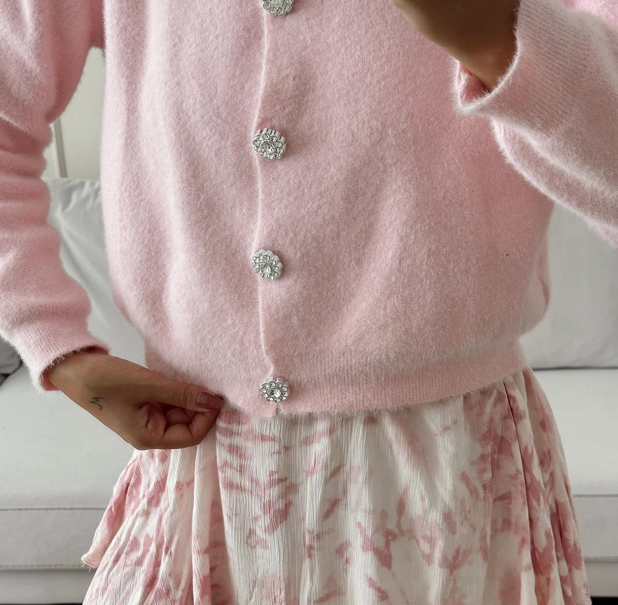 Frosted Bloom Crystal Cardigan