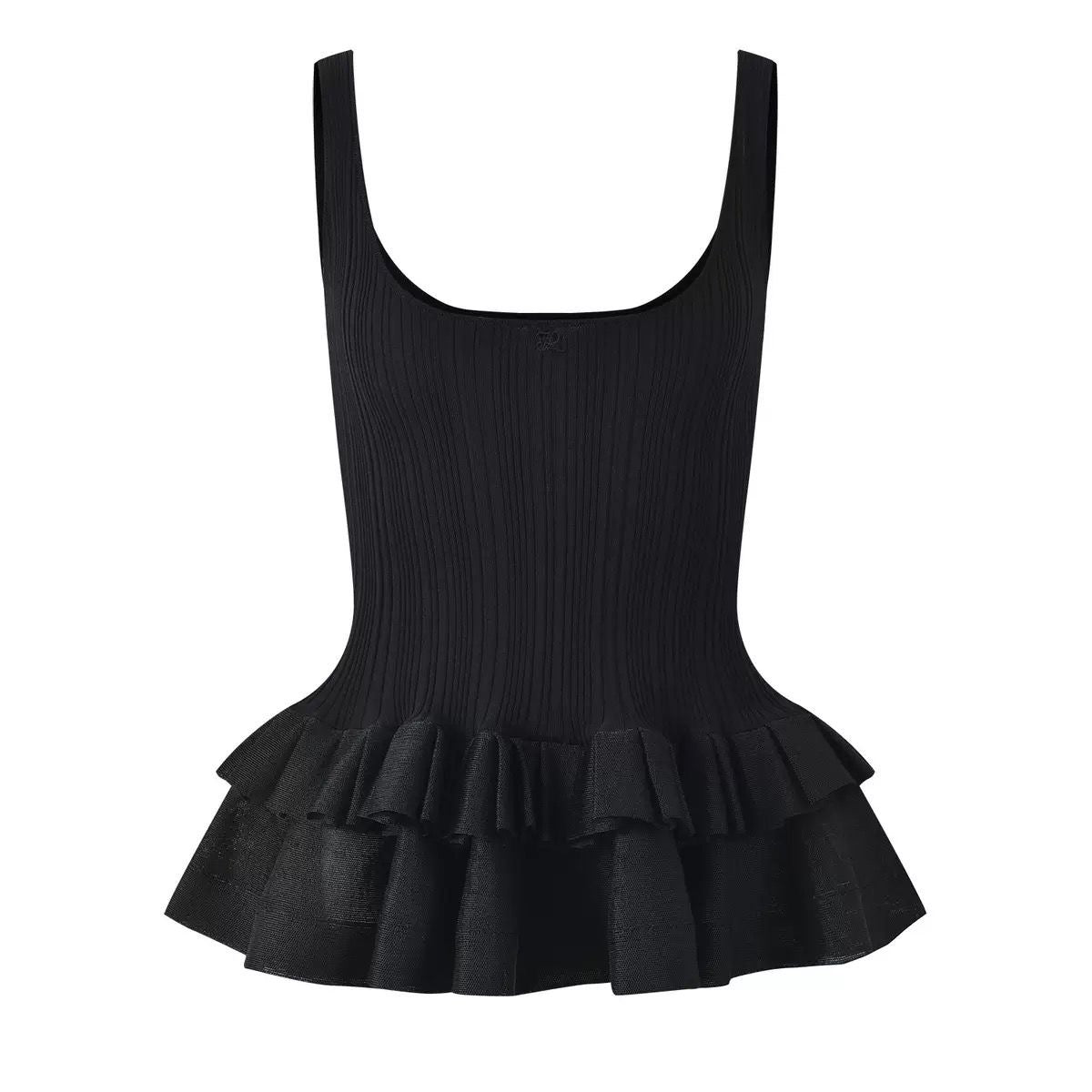 Ruffle Hem Knit Cami Top