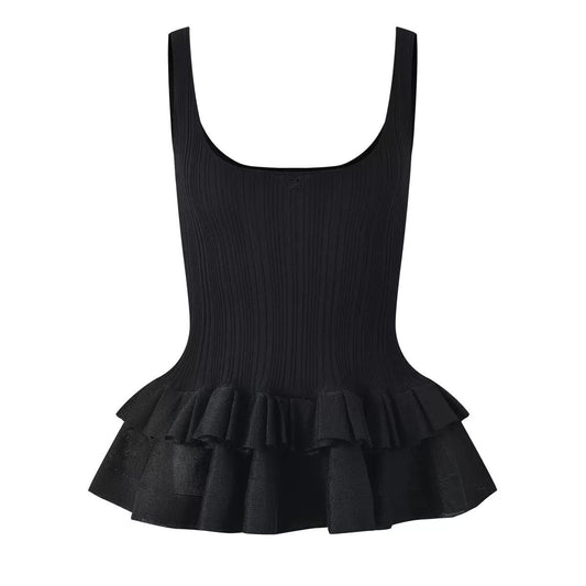 Ruffle Hem Knit Cami Top