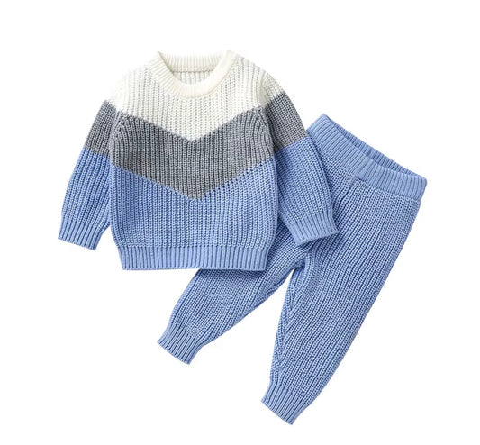Chevron Colorblock Knit Set